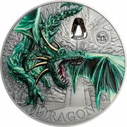 10 Dollars Green Dragon, Palau, 2019 reverse image