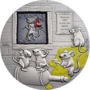 10 Dollars Cat and Mice, Palau, 2020 reverse image
