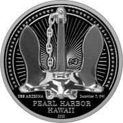 10 Dollars USS Arizona, Palau, 2021 reverse image
