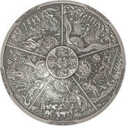 20 Dollars Aztec Five Suns, Palau, 2021 reverse image