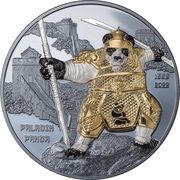 20 Dollars Paladin Panda, Palau, 2022 reverse image