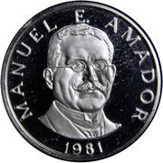 10 Centésimos Manuel Amador reverse image