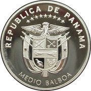 ½ Balboa Panama Canal; Silver obverse image