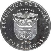 20 Balboas Central American Independence obverse image