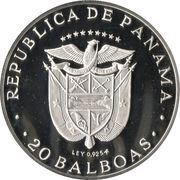 20 Balboas Simón Bolívar obverse image