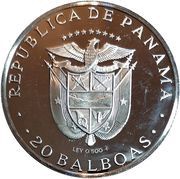 20 Balboas Simon Bolivar obverse image