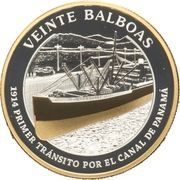 20 Balboas First Transit Through the Panama Canal reverse image