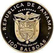 100 Balboas Birth of Balboa obverse image