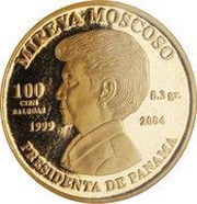 100 Balboas Mireya Moscoso obverse image