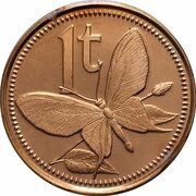 1 Toea - Elizabeth II Birdwing Butterfly reverse image