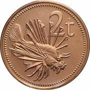 2 Toea - Elizabeth II Scorpion Fish reverse image