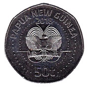50 Toea - Elizabeth II APEC meeting; coloured obverse image