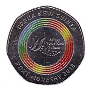 50 Toea - Elizabeth II APEC meeting; coloured, Papua New Guinea, 2018 reverse image