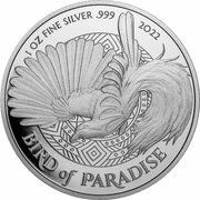 1 Kina - Elizabeth II Bird of Paradise reverse image