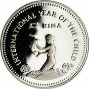 5 Kina - Elizabeth II Children, Papua New Guinea, 1981 reverse image