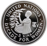 5 Kina - Elizabeth II Decade for Women - UN reverse image