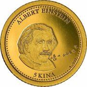 5 Kina - Elizabeth II Albert Einstein reverse image
