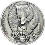 5 Kina - Elizabeth II Tree-Kangaroo, Papua New Guinea, 2013 reverse image