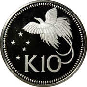 10 Kina - Elizabeth II Silver Proof Issue, Papua New Guinea, 1975-1983 reverse image