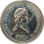 10 Kina - Elizabeth II Silver Jubilee reverse image