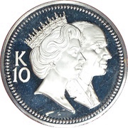 10 Kina - Elizabeth II Royal Visit; Silver Proof, Papua New Guinea, 1982 reverse image