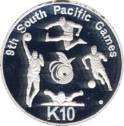 10 Kina - Elizabeth II 9th South Pacific Games, Papua New Guinea, 1991 reverse image