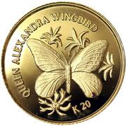 20 Kina - Elizabeth II Queen Alexandra Wingbird reverse image
