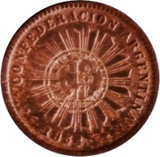 1 Centavo 1854 Confederación Argentina Countermark obverse image