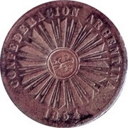 4 Centavos 1854 Confederación Argentina Countermark obverse image