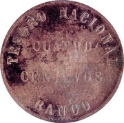 4 Centavos 1854 Confederación Argentina Countermark reverse image