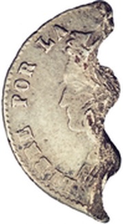 1 Real "ND" ½ of Bolivian 4 Soles without countermark obverse image