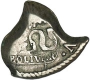 1 Real "S" Countermark over ¼ of Bolivian 4 Soles obverse image