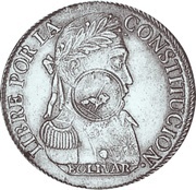 4 Soles 1830 PTS Bolivia Countermark obverse image