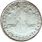4 Soles 1830 PTS Bolivia Countermark reverse image