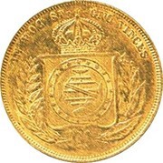 10 000 Réis 1853 Brazil Countermark reverse image