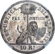 10 Reales - Napoleon III Mule reverse image