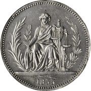 10 Reales White Metal Pattern, Paraguay, 1855 reverse image
