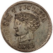 2 Reales Silver "Gross Planchet" Pattern, Paraguay, 1869 reverse image