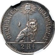 2 Reales Silver "Thin Planchet" Pattern obverse image