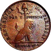 4 Pesos Fuertes Copper "Bouvet" Pattern obverse image