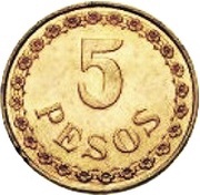 5 Pesos Brass Pattern reverse image