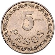 5 Pesos Copper Pattern reverse image