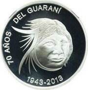 1 Guaraní Silver Currency Reform, Paraguay, 2013 reverse image