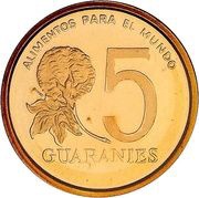 5 Guaraníes Gold FAO reverse image