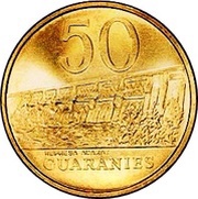 50 Guaraníes Gold reverse image
