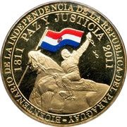 100 Guaraníes Bicentenary of Independence reverse image