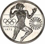 150 Guaraníes Munich Olympics - Runner, Paraguay, 1972 reverse image