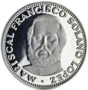 150 Guaraníes Francisco Solano López, Paraguay, 1973 reverse image