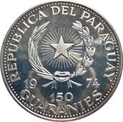 150 Guaraníes Pope John XXIII obverse image