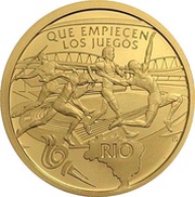 1000 Guaraníes Summer Olympics - Rio de Janario 2016 reverse image